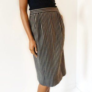 VTG Christian Dior 70s Chic Wool Striped Skirt